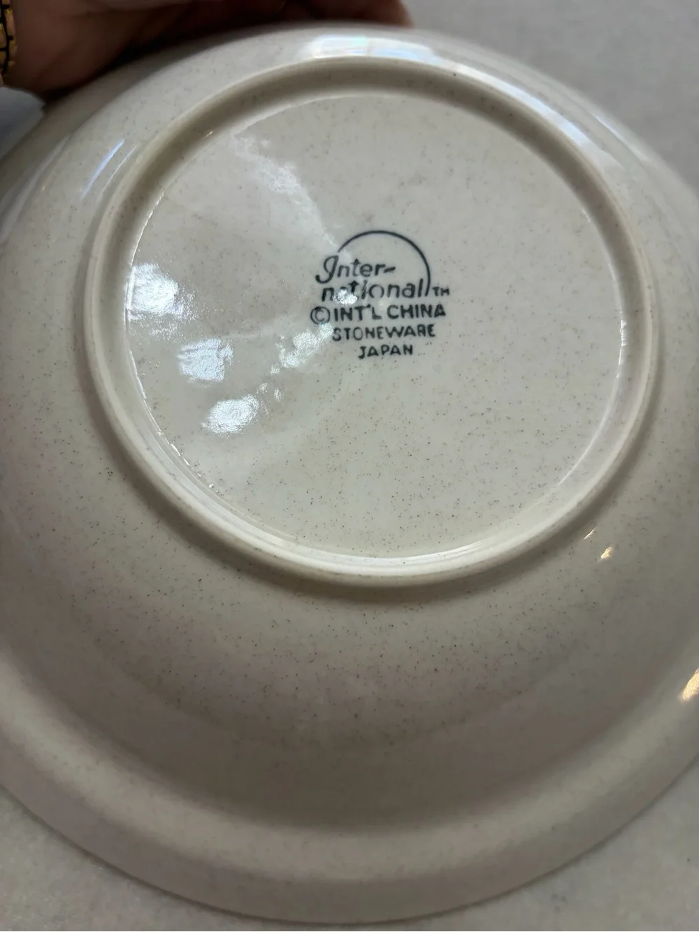 Cream Ceramic Cottage-Scene Decorative Bowl with Floral Trim